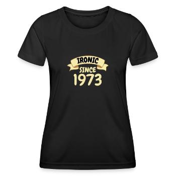 Cadeau du 50e anniversaire Ironique depuis 1973 - T-shirt sport Femme - noir - Devant - AI Model Female 172 light (172cm)