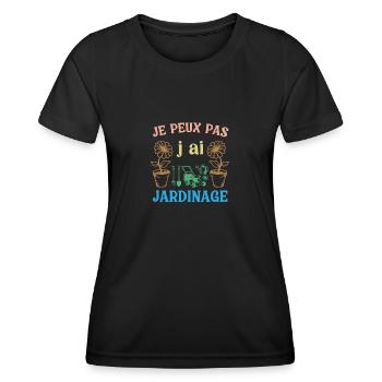 Ich kann nicht, ich habe Gartenarbeit - Frauen Funktions-T-Shirt - Schwarz - Vorne - AI Model Female 172 light (172cm)