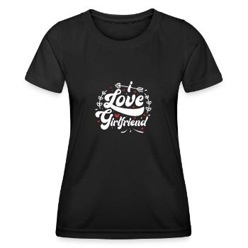 I Love My Girlfriend - Women's Functional T-Shirt - black - Front - AI Model Female 172 light (172cm)