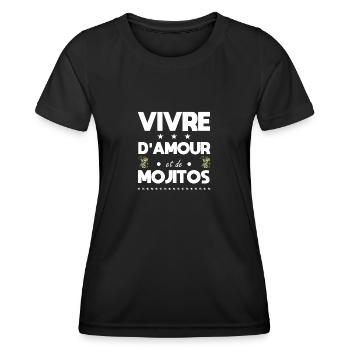 Leben von Liebe und Mojitos - Frauen Funktions-T-Shirt - Schwarz - Vorne - AI Model Female 172 light (172cm)