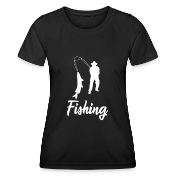 Pêche pêche pêche - T-shirt sport Femme - noir - Devant - AI Model Female 172 light (172cm)