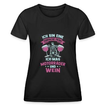 Frauen Motorrad Fahrerin Biker Girl Geschenk - Frauen Funktions-T-Shirt - Schwarz - Vorne - AI Model Female 172 light (172cm)