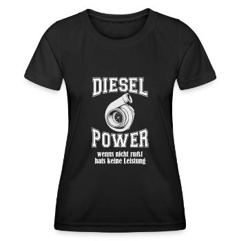 DIESEL POWER - Frauen Funktions-T-Shirt - Schwarz - Vorne - AI Model Female 172 light (172cm)