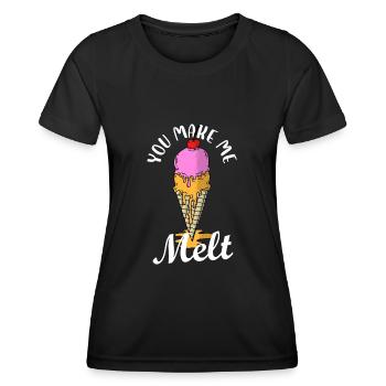 tu me fais fondre Design pour un dicton alimentaire et - T-shirt sport Femme - noir - Devant - AI Model Female 172 light (172cm)