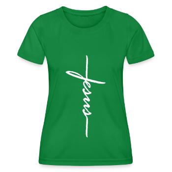 Jesus - Frauen Funktions-T-Shirt - Kelly Green - Vorne - AI Model Female 172 dark (172cm)