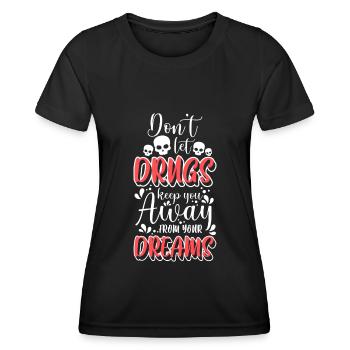 Drug-Free Drugs Cannabis Clean - Women's Functional T-Shirt - black - Front - AI Model Female 172 light (172cm)
