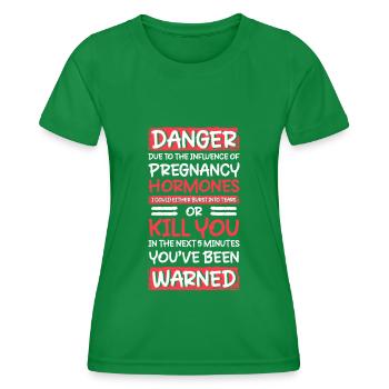 Pregnant baby Expectant mother offspring - Women's Functional T-Shirt - kelly green - Front - AI Model Female 172 dark (172cm)
