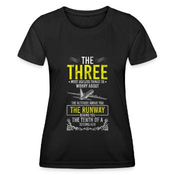 Flugzeug Arbeit Flugsport Segelflieger - Frauen Funktions-T-Shirt - Schwarz - Vorne - AI Model Female 172 light (172cm)