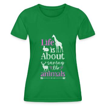 Défenseurs des droits des animaux végétariens amour animal refuge - T-shirt sport Femme - vert - Devant - AI Model Female 172 dark (172cm)