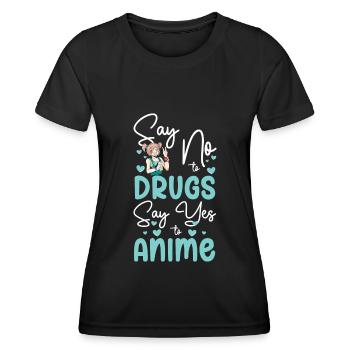 Anime Japanisch Kunst Asiatisch - Frauen Funktions-T-Shirt - Schwarz - Vorne - AI Model Female 172 light (172cm)