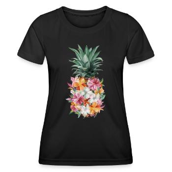 Ananas Fruit tropical hawaïen - T-shirt sport Femme - noir - Devant - AI Model Female 172 light (172cm)