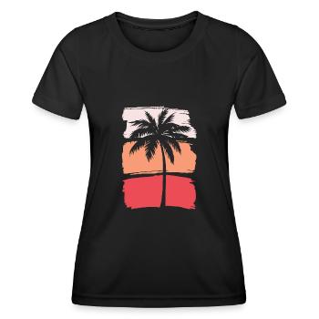 Silhouette de palmier - T-shirt sport Femme - noir - Devant - AI Model Female 172 light (172cm)