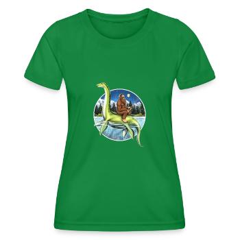 Bigfoot Loch Ness Monster Fishing - T-shirt sport Femme - vert - Devant - AI Model Female 172 dark (172cm)