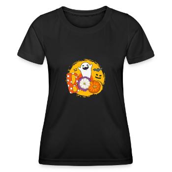 Lustiges Gespenst Halloween Geschenk - Frauen Funktions-T-Shirt - Schwarz - Vorne - AI Model Female 172 light (172cm)