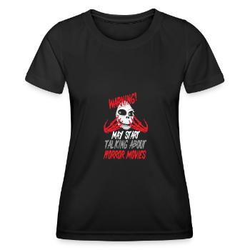 Films d’horreur - T-shirt sport Femme - noir - Devant - AI Model Female 172 light (172cm)
