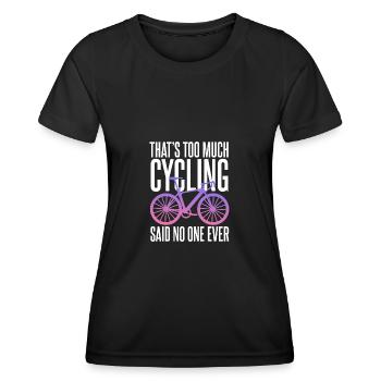 Fahrradfahren Fahrrad Radfahrer - Frauen Funktions-T-Shirt - Schwarz - Vorne - AI Model Female 172 light (172cm)