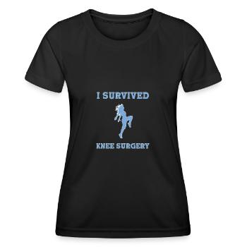 Knie Operation OP Knie OP - Frauen Funktions-T-Shirt - Schwarz - Vorne - AI Model Female 172 light (172cm)