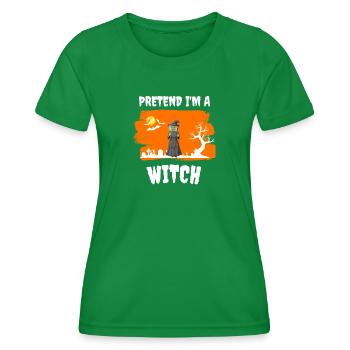 Chauve-souris Pleine Lune Sorcières Costume Party Halloween - T-shirt sport Femme - vert - Devant - AI Model Female 172 dark (172cm)