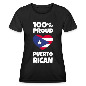 | du drapeau de Porto Rico Idées cadeaux portoricaines - T-shirt sport Femme - noir - Devant - AI Model Female 172 light (172cm)