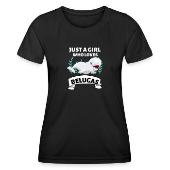 Beluga Wal Mädchen Ozean Tier Geschenk Beluga - Frauen Funktions-T-Shirt - Schwarz - Vorne - AI Model Female 172 light (172cm)