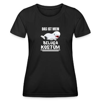 Beluga Wal Kostüm Ozean Tier Geschenk Beluga - Frauen Funktions-T-Shirt - Schwarz - Vorne - AI Model Female 172 light (172cm)