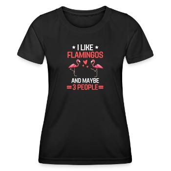 Exotischer Vogel Tier Lustiges Geschenk Flamingo - Frauen Funktions-T-Shirt - Schwarz - Vorne - AI Model Female 172 light (172cm)