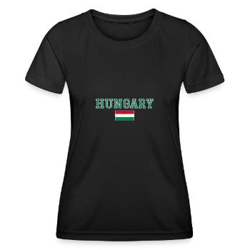 Ungarn - Frauen Funktions-T-Shirt - Schwarz - Vorne - AI Model Female 172 light (172cm)