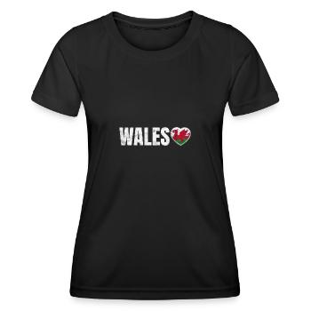 Wales - Women's Functional T-Shirt - black - Front - AI Model Female 172 light (172cm)
