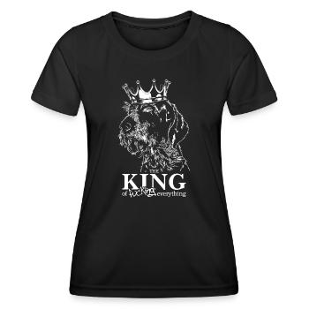 GERMAN WIREHAIR King of everything dog Wilsigns - Women's Functional T-Shirt - black - Front - AI Model Female 172 light (172cm)