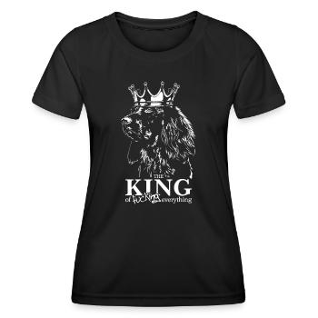 DEUTSCH LANGHAAR King of everything Hund Wilsigns - Frauen Funktions-T-Shirt - Schwarz - Vorne - AI Model Female 172 light (172cm)