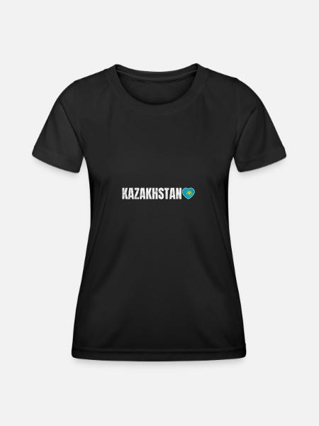 Kasachstan - Frauen Funktions-T-Shirt - Schwarz