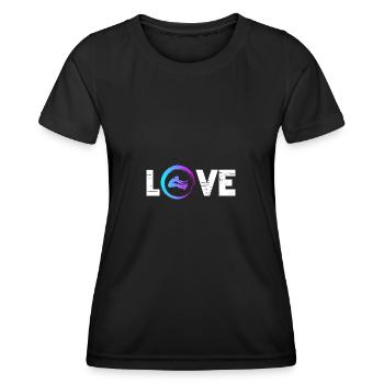 Sporty Hobby Leidenschaft Weitsprung - Frauen Funktions-T-Shirt - Schwarz - Vorne - AI Model Female 172 light (172cm)