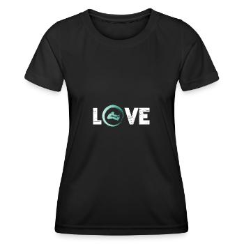 Sporty Hobby Leidenschaft Weitsprung - Frauen Funktions-T-Shirt - Schwarz - Vorne - AI Model Female 172 light (172cm)
