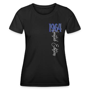 1964 Vintage anniversaire drôles dictons - T-shirt sport Femme - noir - Devant - AI Model Female 172 light (172cm)