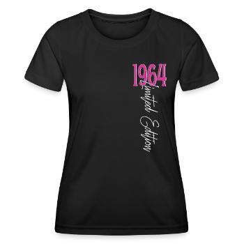 1964 Vintage anniversaire drôles dictons - T-shirt sport Femme - noir - Devant - AI Model Female 172 light (172cm)