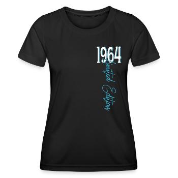 1964 Vintage anniversaire drôles dictons - T-shirt sport Femme - noir - Devant - AI Model Female 172 light (172cm)