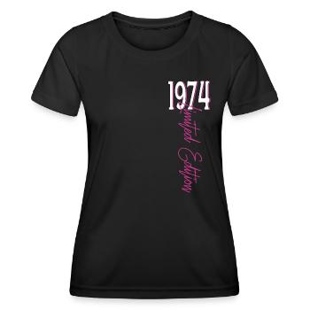 1974 Vintage anniversaire drôles dictons - T-shirt sport Femme - noir - Devant - AI Model Female 172 light (172cm)