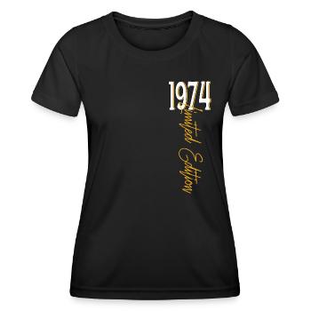 1974 Vintage anniversaire drôles dictons - T-shirt sport Femme - noir - Devant - AI Model Female 172 light (172cm)
