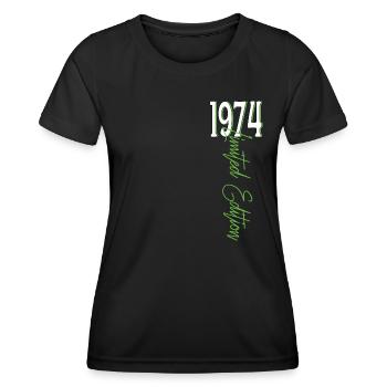 1974 Vintage anniversaire drôles dictons - T-shirt sport Femme - noir - Devant - AI Model Female 172 light (172cm)