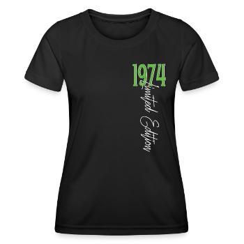 1974 Vintage anniversaire drôles dictons - T-shirt sport Femme - noir - Devant - AI Model Female 172 light (172cm)