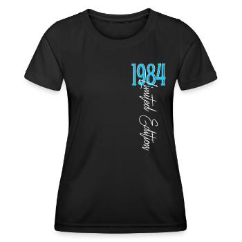 1984 Vintage anniversaire drôles dictons - T-shirt sport Femme - noir - Devant - AI Model Female 172 light (172cm)