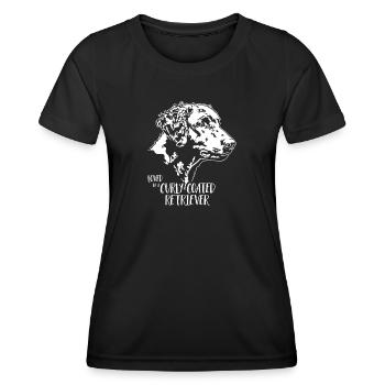 Loved by a Curly Coated Retriever Dogs Wilsigns - Women's Functional T-Shirt - black - Front - AI Model Female 172 light (172cm)