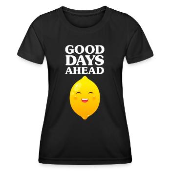 Bons jours à venir - Lemon Summer Positivity - T-shirt sport Femme - noir - Devant - AI Model Female 172 light (172cm)