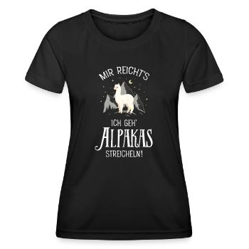 Mir Reichts Ich Geh Alpakas Streicheln - Frauen Funktions-T-Shirt - Schwarz - Vorne - AI Model Female 172 light (172cm)