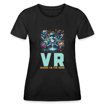 Vr-gamer Vr-gaming-videospiel-spieler Nerd - Frauen Funktions-T-Shirt - Schwarz - Vorne - AI Model Female 172 light (172cm)