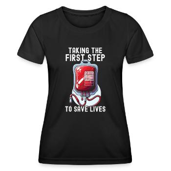 Don de sang Éducation Donner du sang - T-shirt sport Femme - noir - Devant - AI Model Female 172 light (172cm)