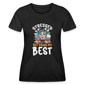 Trouble du stress Psyché Conscience du stress - T-shirt sport Femme - noir - Devant - AI Model Female 172 light (172cm)