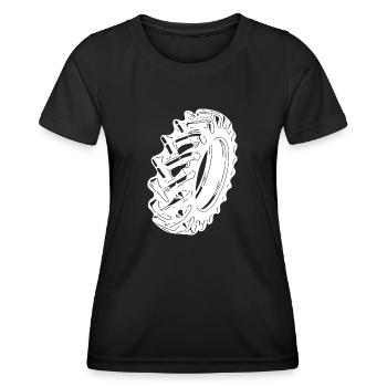 Énorme pneu pour les fans de sport et de tracteur - T-shirt sport Femme - noir - Devant - AI Model Female 172 light (172cm)