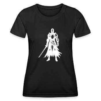 Ritter mit Schwert - Frauen Funktions-T-Shirt - Schwarz - Vorne - AI Model Female 172 light (172cm)