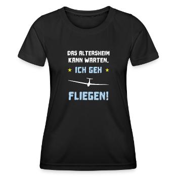 das altersheim kann warten - Frauen Funktions-T-Shirt - Schwarz - Vorne - AI Model Female 172 light (172cm)